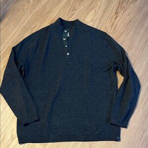 The Normal Brand Men's Dark Gray Crewneck Henley  Sweater Size XL